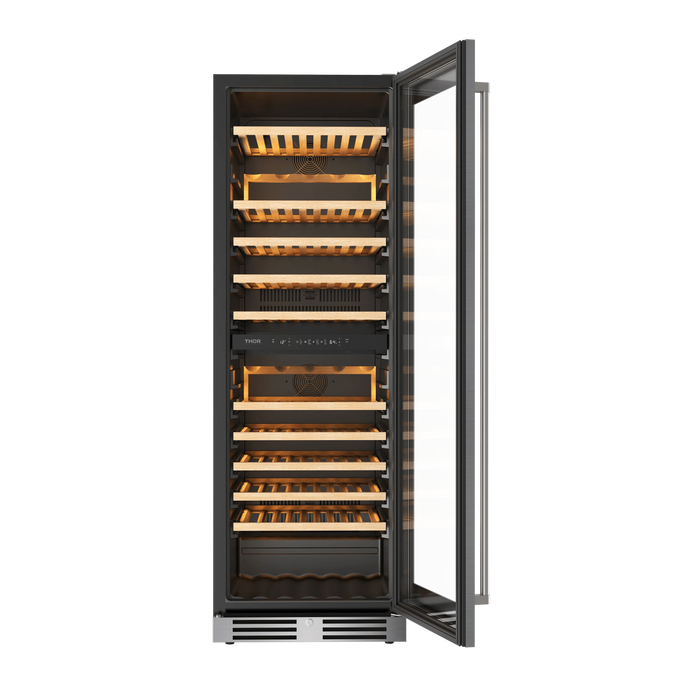 THOR Kitchen 24" Wine Cooler, 115 Wine Bottle Capacity TWC2470D09K