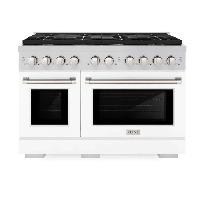 ZLINE 48 In. Gas Range, Stainless Steel, White Matte, SGR-WM-4809K