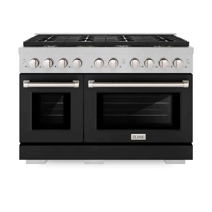 ZLINE 48"Gas Range, Convection Gas Oven, DuraSnow® Black Matte, SGRS-BLM-4809K