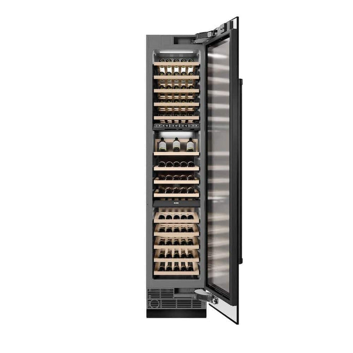 ZLINE 18"Triple Zone 68 Bottle Right Hinge Column Wine Cooler, Black Stainless Steel RCWVR-BS-1809K