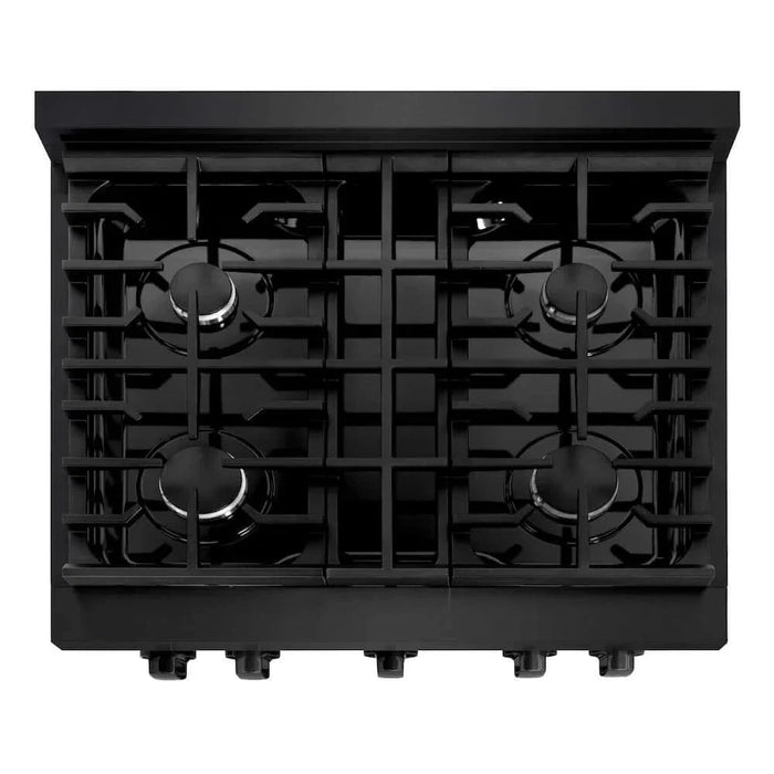 ZLINE 30 in.Gas Range, Convection Gas Oven, Black Stainless Steel, SGRB-3009K