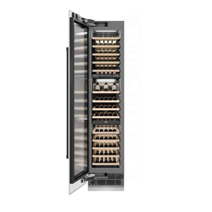 ZLINE 18"Triple Zone 68 Bottle Left Hinge Column Wine Cooler, White Matte Stainless Steel Matte Black RCWVLZ-WM-18-MB09K