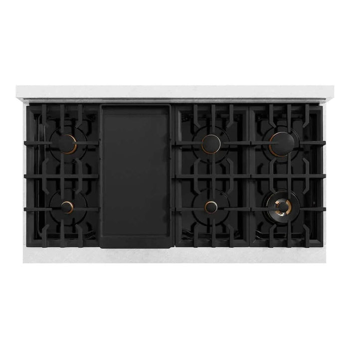 ZLINE 48" Select Gas Range Convection Gas Oven DuraSnow® Stainless Steel Matte Black HGRSZ-48-MB09K