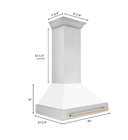 ZLINE 36" Autograph Stainless Wall Range Hood, 8654STZ-WM36-G09K