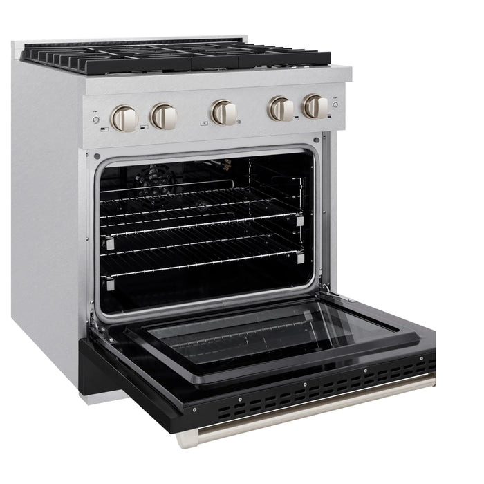 ZLINE 30"Gas Range, Convection Gas Oven, DuraSnow® Black Matte, SGRS-BLM-3009K