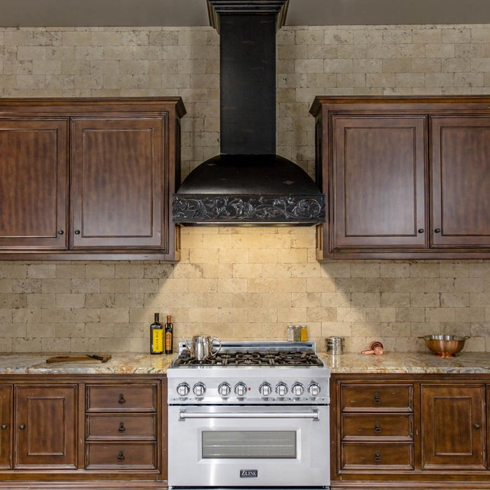 ZLINE 30" Wooden Wall Range Hood, Remote Motor, 393AA-RS-30-400 - Farmhouse Kitchen and Bath