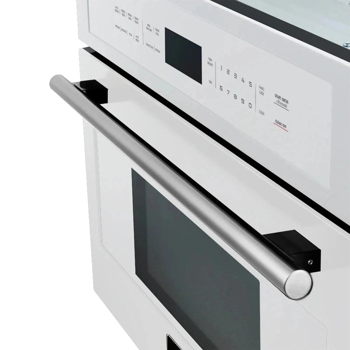 Forno Oliena Espresso 30" Microwave Oven in White with Stainless Steel Handle, FMWDR3093-30WHT09K