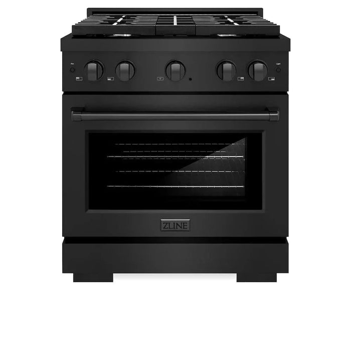 ZLINE 30"Paramount Dual Fuel Range Black Stainless Steel, SDRB-3009K