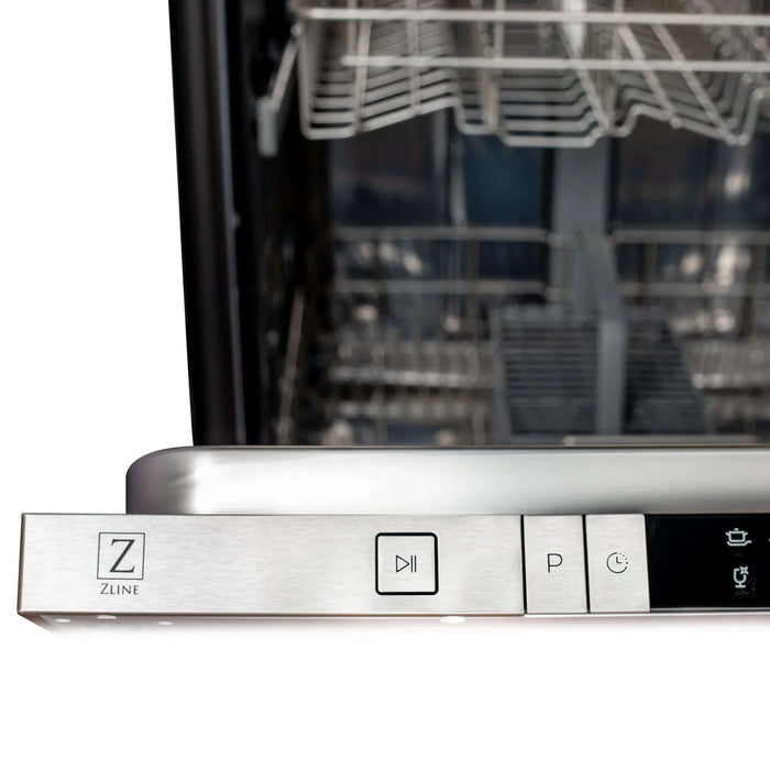 ZLINE 24" Dishwasher In Black Stainless Steel, Stainless Tub, Modern Style Handle DW-BS-H-2409K
