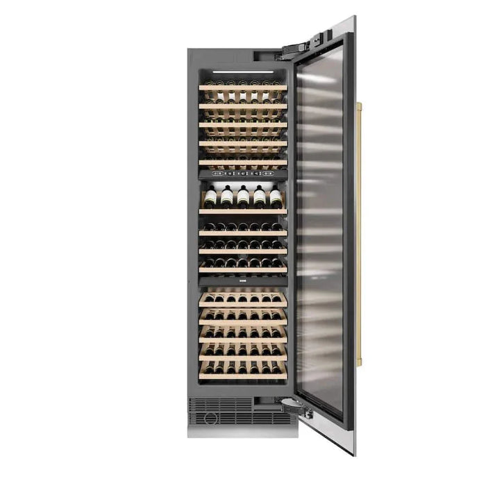ZLINE 24"Triple Zone 100 Bottle Column Wine Cooler, Stainless Steel Champagne Bronze RCWVZ-304-24-CB09K