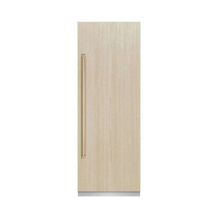 ZLINE 30" Panel Ready Column Refrigerator, Graphite Gray Interior Polished Gold RBCRVZ-30-G09K