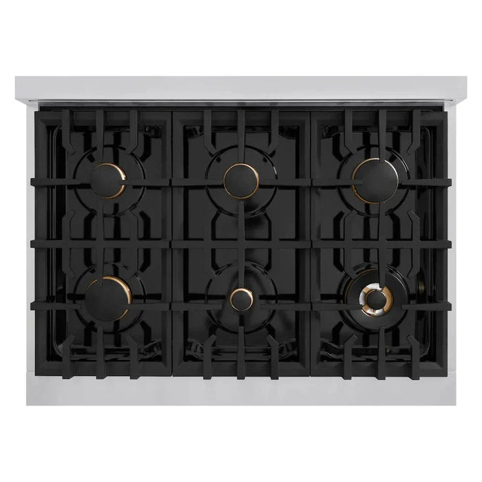 ZLINE 36" Select Dual Fuel Range Gas Cooktop Electric Convection Oven Stainless Steel Matte Black HDRZ-36-MB09K