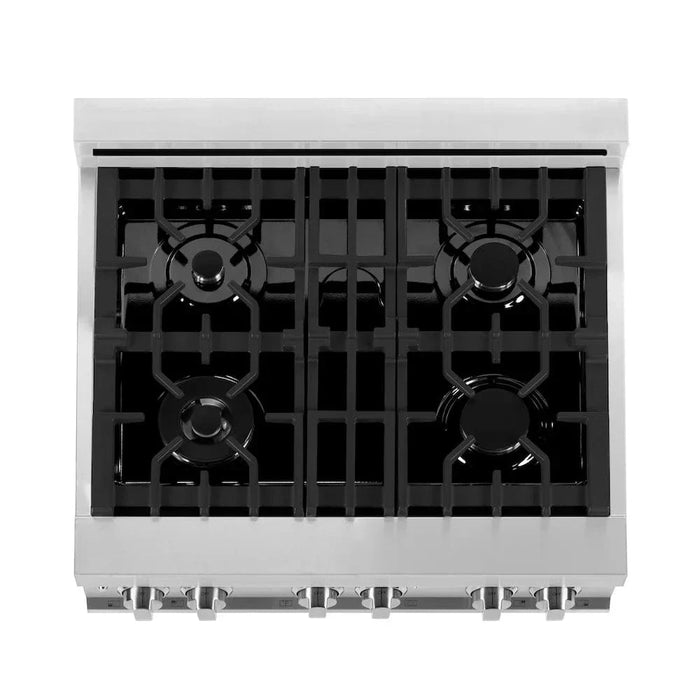 ZLINE 30" Professional Dual Fuel Range, White Matte Door, Griddle RA-WM-GR-3009K