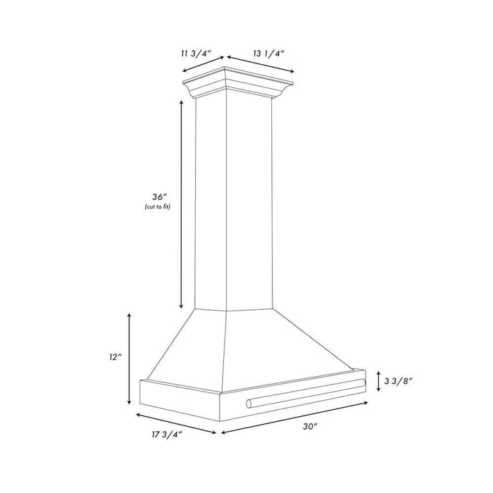 ZLINE Convertible Black Stainless Steel Wall Mount Range Hood BSKB4Z-30-G09K