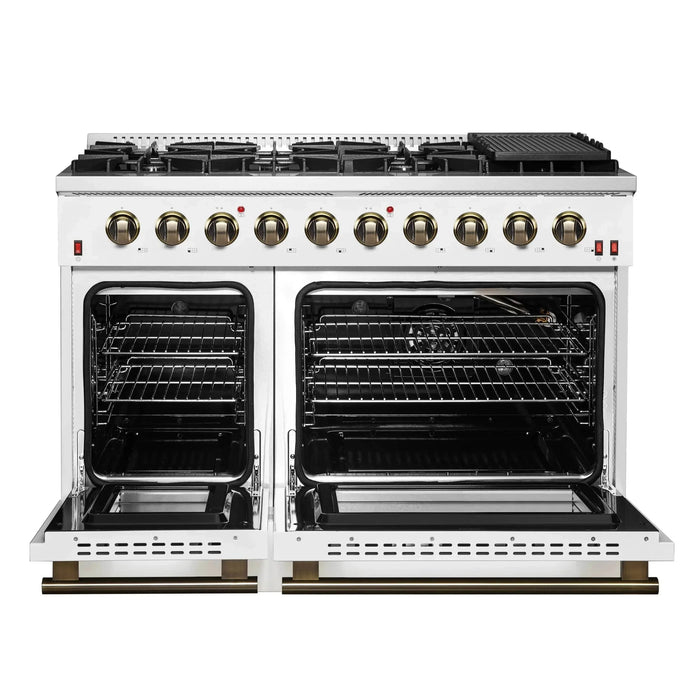 FORNO Galiano 48" Gas on Gas Range FFSGS6244-48WHT09K