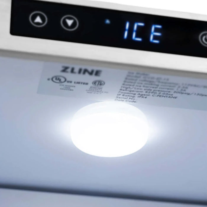 ZLINE Autograph Edition 15" Touchstone Gourmet Ice Maker, Drain Pump, Black Stainless Steel Door, Accents IGMDZ-BS-15-CB09K