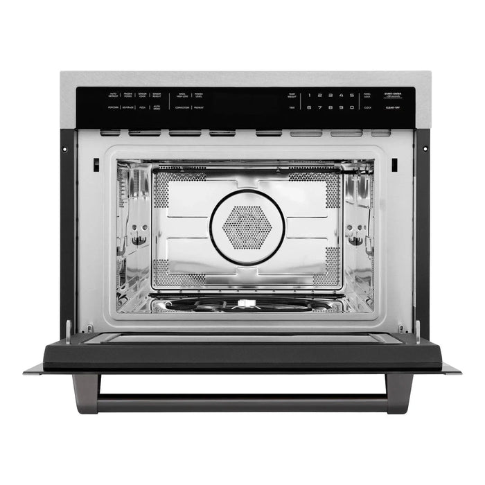 ZLINE 24” Convection Microwave, Stainless Steel, Black MWOZ-24-SS-MB09K