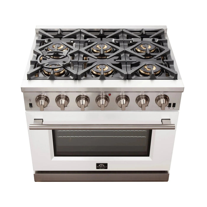 FORNO Capriasca 36" Gas on Gas Range FFSGS6260-36WHT09K