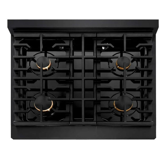 ZLINE 30"Gas Range, Convection Gas Oven, Black Champagne Bronze, SGRBZ-30-CB09K