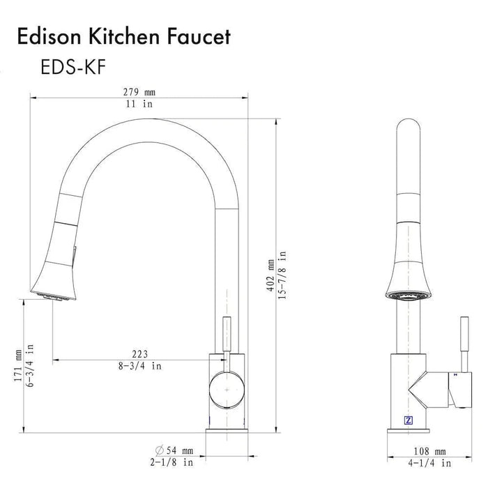 ZLINE Edison Kitchen Faucet, EDS-KF-CB09K