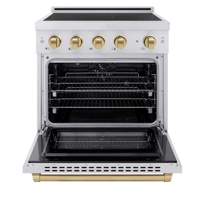 ZLINE 30" Paramount Induction Range, Cooktop, Electric Convection Oven, Satin Stainless Steel SINRSZ-3009K