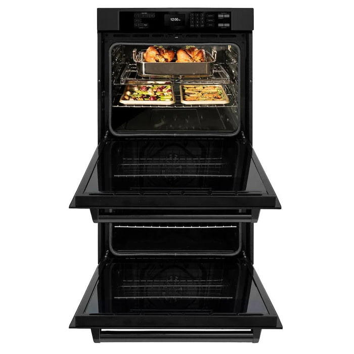 ZLINE 30"Professional True Convection Double Wall Oven, Air Fry, Self Clean Black Stainless Steel WADB-3009K
