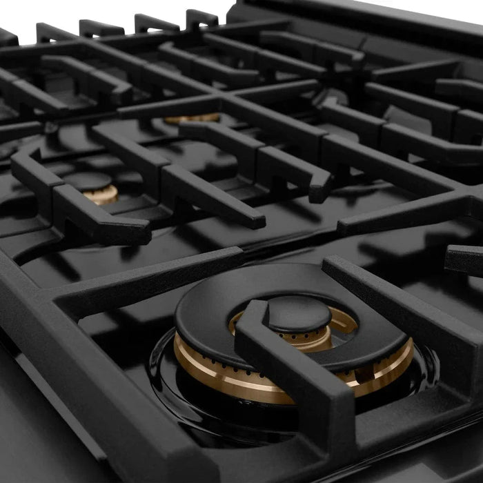 ZLINE 36 in.Gas Range, Convection Gas Oven, Brass Burner, Black Stainless Steel, SGRB-BR-3609K