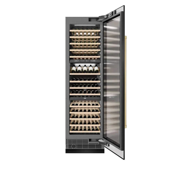 ZLINE 24"Triple Zone 100 Bottle Column Wine Cooler, Black Stainless Steel Champagne Bronze RCWVZ-BS-24-CB09K