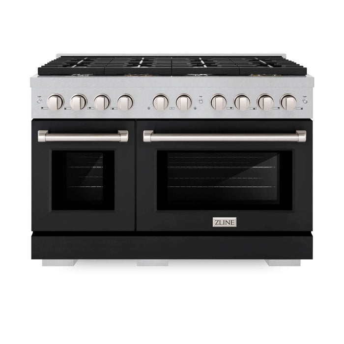 ZLINE 48"Paramount Dual Fuel Range DuraSnow® Black Matte SDRS-BLM-4809K