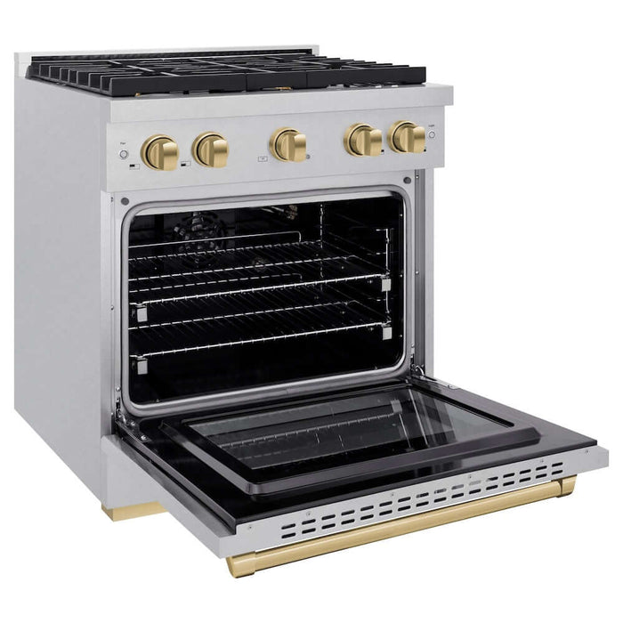 ZLINE 30"Gas Range, Convection Gas Oven , DuraSnow® Champagne Bronze, SGRSZ-30-CB09K