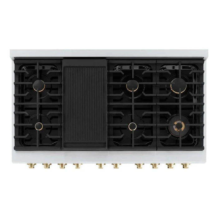 ZLINE 48"Gas Range, Convection Oven Stainless Steel, Gold, SGRZ-48-G09K