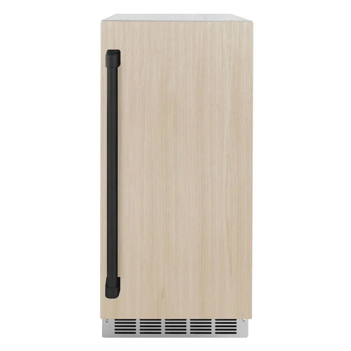 ZLINE 15" Touchstone Clear Cube Ice Maker Drain Pump Panel Ready Door Black Matte Door ICCDPZ-15-MB09K