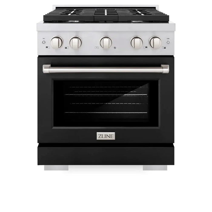 ZLINE 30"Paramount Dual Fuel Range Stainless Steel, Black Matte, SDR-BLM-3009K