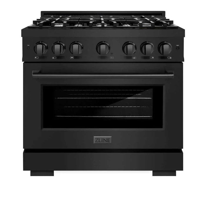 ZLINE 36" Select Dual Fuel Range Gas Cooktop Electric Convection Oven Black Stainless Steel HDRB-3609K