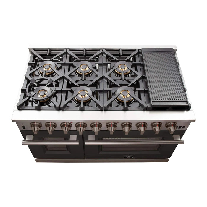 FORNO Capriasca 48" Dual Fuel Range FFSGS6187-48BLK09K
