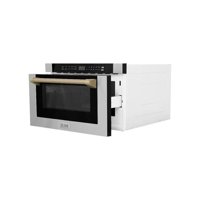 ZLINE 24" Microwave Drawer, Stainless Steel, Bronze MWDZ-1-H-CB09K