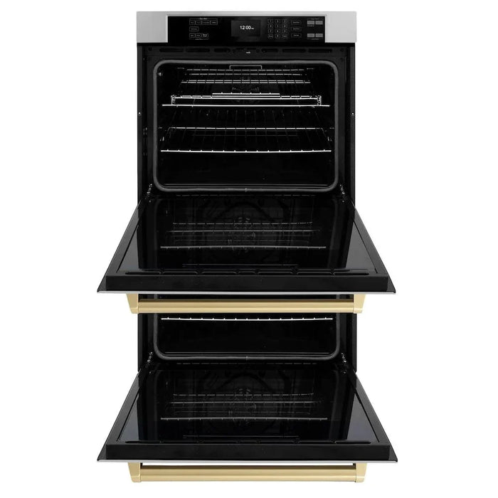 ZLINE 30"Professional True Convection Double Wall Oven, Air Fry, Self Clean, Stainless Steel, Champagne Bronze WADZ-30-CB09K