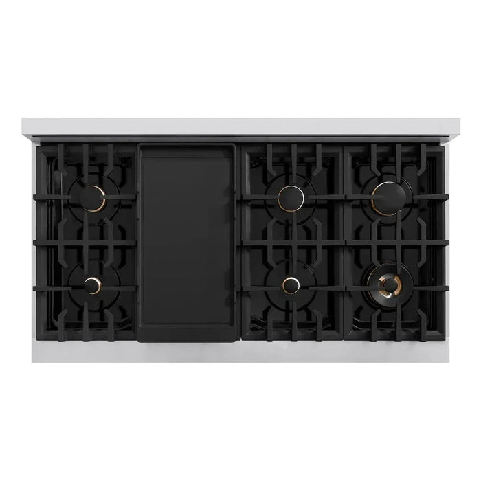 ZLINE 48" Dual Fuel Range, Gas Cooktop, Electric Convection Oven Stainless Steel, Matte Black CDRZ-48-MB09K