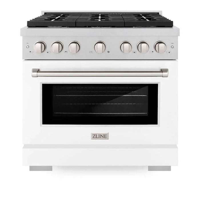 ZLINE 36"Gas Range, Convection Gas Oven , DuraSnow® White Matte, SGRS-WM-3609K
