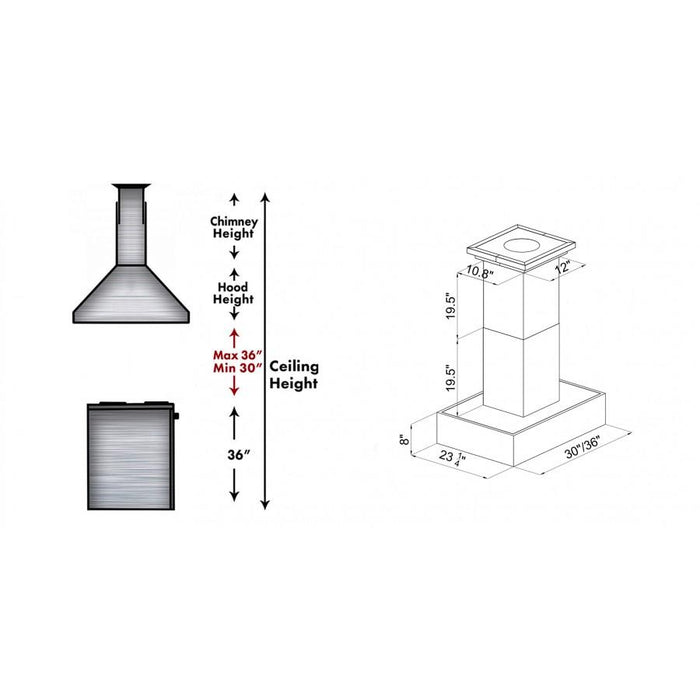 ZLINE 48" Remote Blower Wooden Island Range Hood, 681iM-RD-48 - Farmhouse Kitchen and Bath