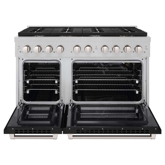 ZLINE 48"Gas Range, Convection Gas Oven, DuraSnow® Black Matte, SGRS-BLM-4809K