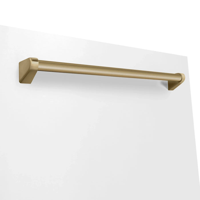 ZLINE Autograph 24" Dishwasher, White Door, Bronze DWMTZ-WM-24-CB09K