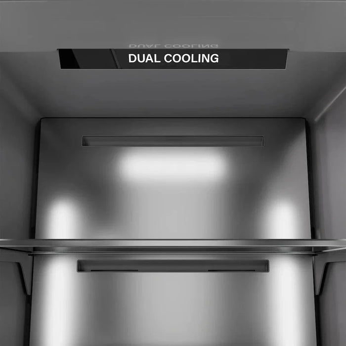 ZLINE 24" Column Refrigerator DuraSnow®Stainless Steel, Graphite Gray Interior Champagne Bronze RCRVZ-SN-24-CB09K