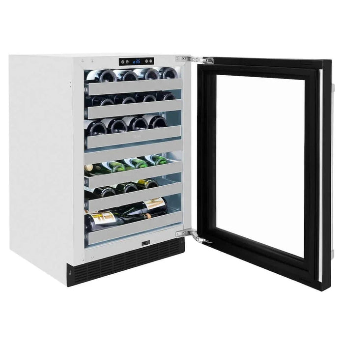 ZLINE 24" Touchstone Dual Zone 44 Bottle Wine Cooler Black Matte Glass Door RWDO-BLM-2409K