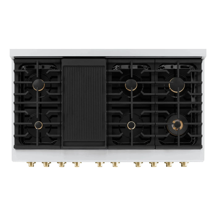 ZLINE 48"Paramount Dual Fuel Range Black Matte Gold SDRZ-BLM-48-G09K