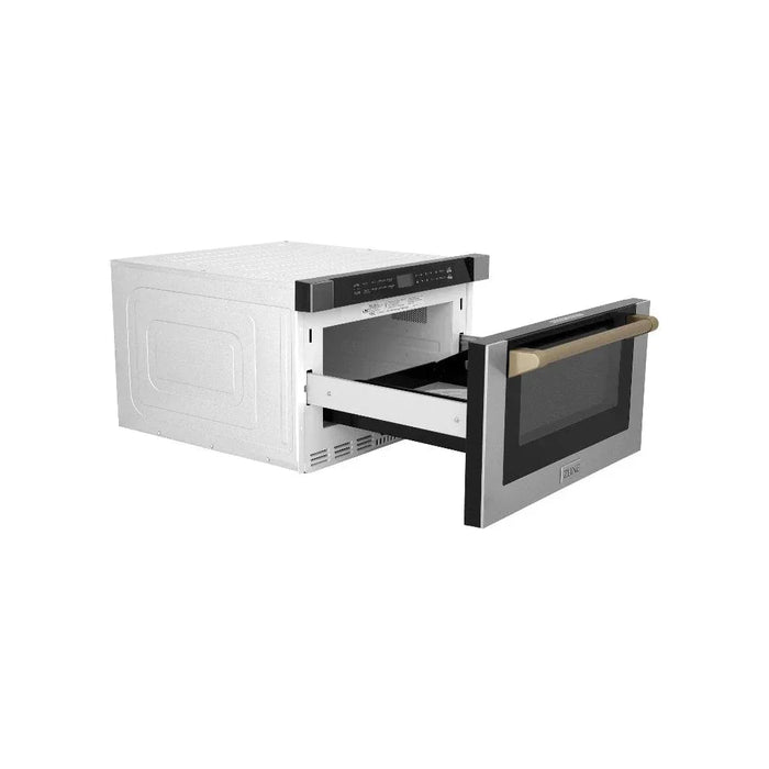 ZLINE 24" Microwave Drawer, Stainless Steel, Bronze MWDZ-1-H-CB09K