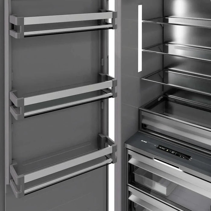 ZLINE 18" Panel Ready Right Hinge Column Freezer, Graphite Gray Interior RBCFVR-1809K