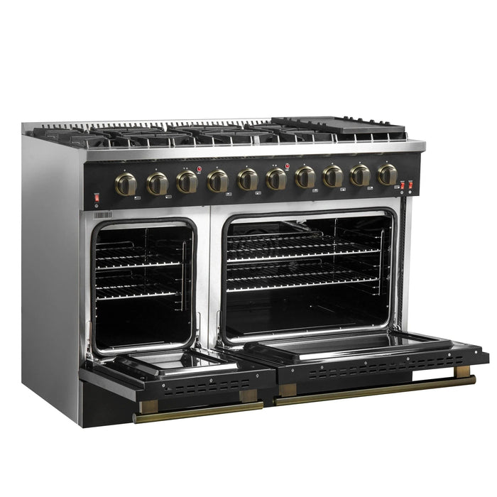 FORNO Galiano 48" Gas on Gas Range FFSGS6244-48BLK09K