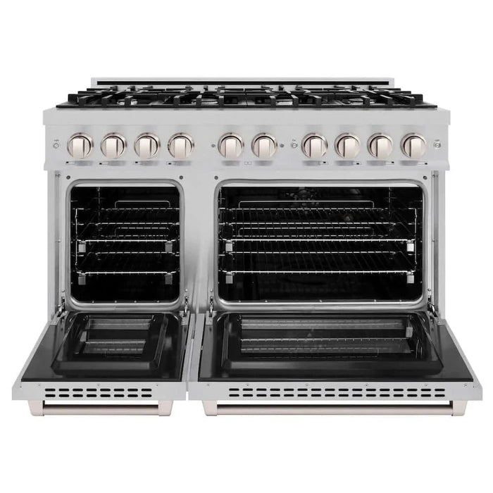 ZLINE 48" Select Dual Fuel Range Gas Cooktop Electric Convection Oven DuraSnow® Stainless Steel HDRS-4809K