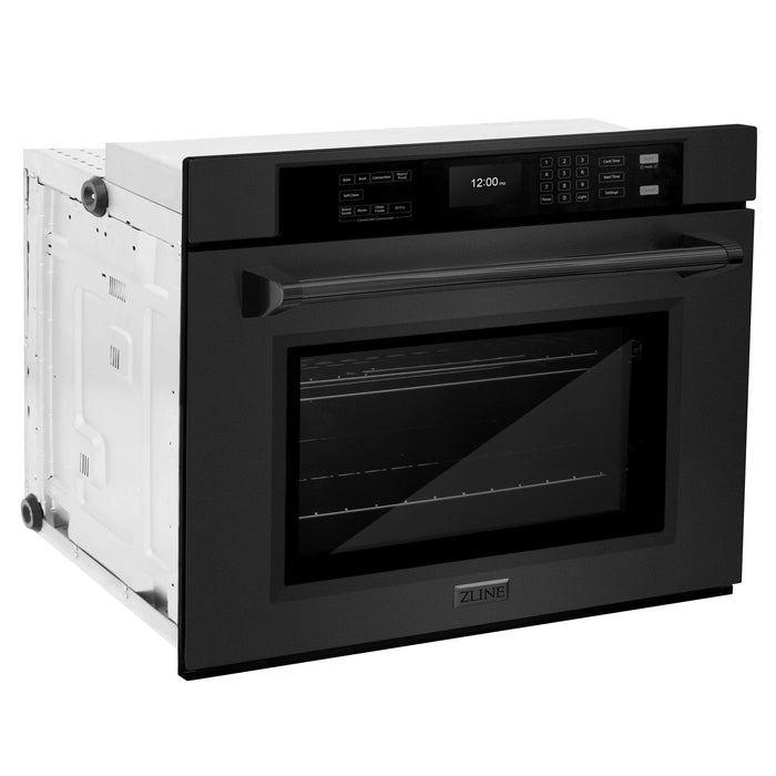 ZLINE 30 "Professional True Convection Single Wall Oven, Air Fry, Self Clean, Black Stainless Steel, WASB-3009K